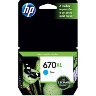 Cartucho Hp 670XL Ciano CZ118AB Original