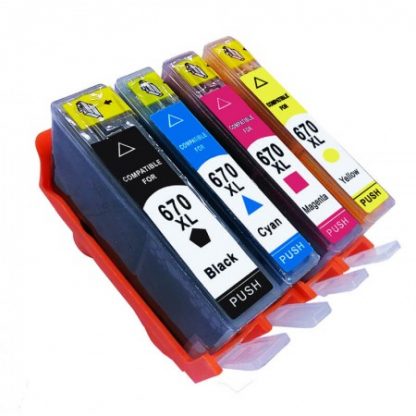 Kit Cartuchos Compatíveis HP 670 Combo Pack