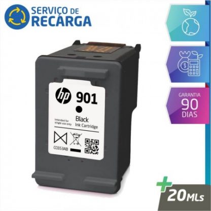 Recarga Cartucho Hp 901 Preto - CC653AL