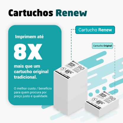 Cartucho Renew 8x mais tinta