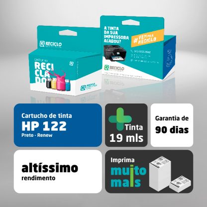 Cartucho Hp 122 Preto CH561HB Renew