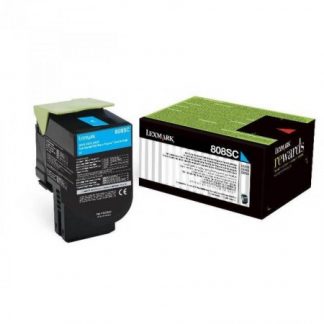 Toner Lexmark 808SC Ciano 80C8SC0 Original