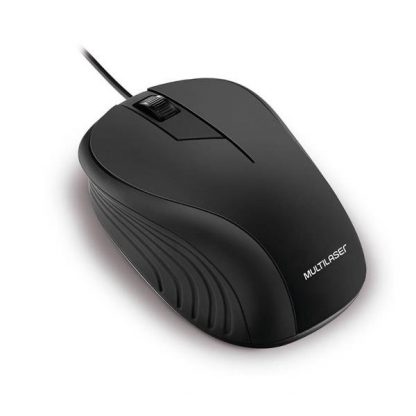 Mouse Multilaser Emborrachado Preto Com Fio Usb - MO222