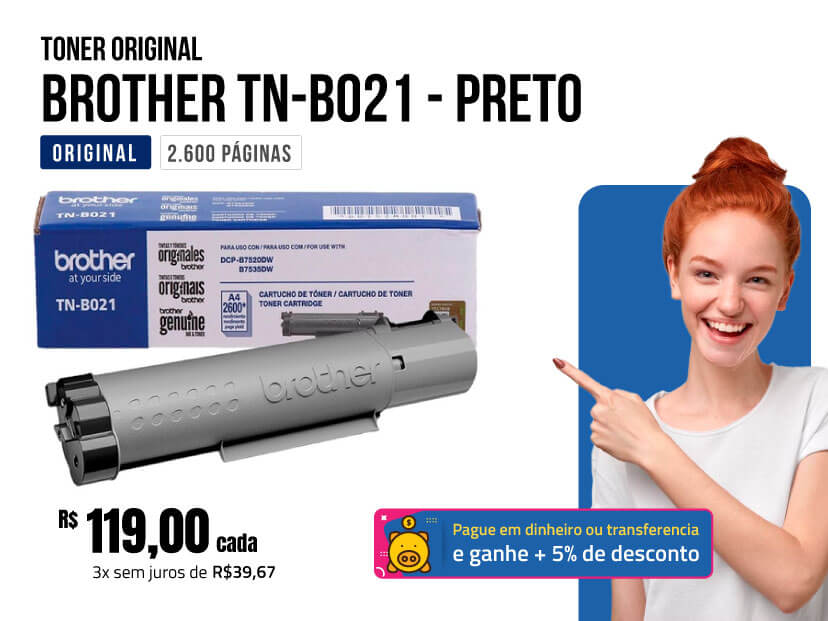 Toner Brother TN-B021 Preto Original