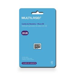 Cartão de Memória Classe 4 8GB Preto Multilaser - MC141