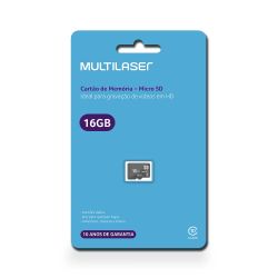 Cartão de Memória 16GB Preto Classe 4 Multilaser - MC143